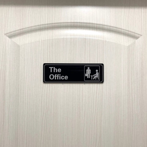 Self Adhesive Acrylic Office Sign For Door Or Wall 9 By 3 Inch Name Plate Black And White Durable 5mm Thick With 3M Adhesive Easy Mount