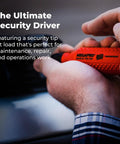 Person holding Tamperproof 15 In 1 Multi Bit Screwdriver with Ultra Strong Trialx Handle, using for maintenance.