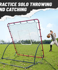 Heavy Duty Baseball Rebounder Net Four By Four Point Five Feet Pitchback With Three Adjustable Angles for training