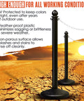 UV protected lightweight plastic chain for crowd control and event setup with weatherproof stanchions.