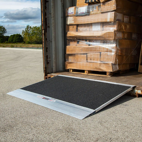 Lightweight 36 By 36 Inch Shipping Container Ramp For 6 Inch Lip Handles 8000 Pounds Per Axle Heavy Duty Aluminum Pallet Jack Platform No Sweat Rolling Action Built Like A Tank