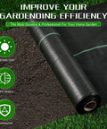Heavy Duty Weed Barrier Landscape Fabric 2.6 Ft By 100 Ft Thick Garden Blocker Cloth Weed Mats on grass with soil background