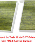 Premium Activated Carbon Cabin Air Filter For Tesla Model 3 2017-2026 And Model Y 2020-2026 With PM 2.5 Filtration, dual filters image