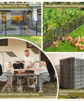 No Dig 16 Panel Garden Fence With Gate For Outdoor Pets And Kids Rustproof Metal Garden Edging Border Tall Animal Barrier Temporary Fencing For Yard Patio And Lawn With Easy Access Gate used as dog and chicken fence, air conditioner cover