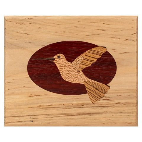 No Sweat 3 Inch Hummingbird Router Inlay Template Cut From Thick Acrylic Delivers Smooth Action Without Corner Chiseling Excellent For Game Changing Woodworking Builds And Custom Cabinetry Built In The Usa decorative inlay of hummingbird on wood