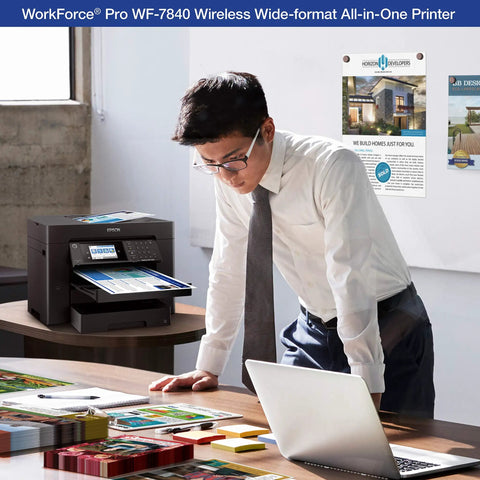 Wide-Format All-In-One Printer With Wireless Printing Up To 13 By 19 Inches, Copy Scan And Fax, 50-Page ADF, 500-Sheet Paper Capacity