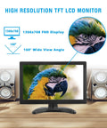 12 Inch HDMI Portable Monitor With 1366x768 Display Built In Speaker Plug And Play VGA HDMI AV Ports Crystal Clear Mini LCD Screen