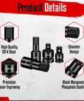 Premium 36-Piece Hex Bit Impact Socket Set With Metric And Sae Sizes Including Drivers, Adapters, And Allen Wrenches For Tough Auto Mechanic Jobs That Grit Your Teeth And Get The Job Done Right. CR-V steel hex bits with 3/8 and 1/2 drive