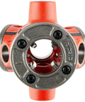 Ridgid 31a Npt Three Way Pipe Threader 36540 With Ratchet Dies For Half Three Quarter And One Inch Tubing, close-up view.