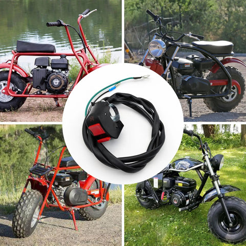 Kill Switch For Predator 212cc And 196cc Mini Bikes And Go Karts Fits Coleman CT100U CT200U BT200X displayed with mini bikes