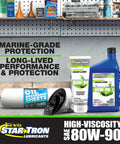 High Viscosity Lower Unit Gear Oil 80W90 With Anti Wear Rust And Corrosion Inhibitors For Outboard Motors And Stern Drives 10 Oz