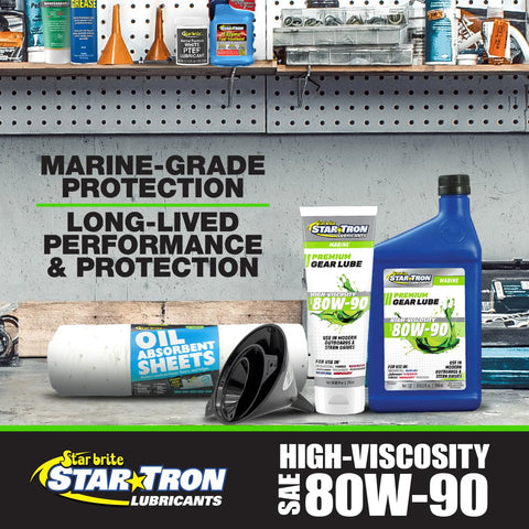 High Viscosity Lower Unit Gear Oil 80W90 With Anti Wear Rust And Corrosion Inhibitors For Outboard Motors And Stern Drives 10 Oz