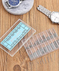 360 Piece Watch Band Pins Kit, Stainless Steel Cotter Pins, Replacement Link Pins For Watch Bands, 18 Sizes, open case on table