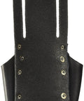 Back view of Leather Four Pocket Tool Pouch For Belt Holster with durable black leather and reinforced stitching, easy access.