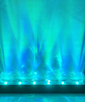 Smart RGBW Wave Wall Light With Water Ripple Projector, 30W Color Changing LED Wall Wash Lamp emitting blue-green light