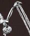 Total Chrome High Pressure Three Way Shower Head And Handheld Combo With Rain Setting, 48 Settings seen spraying water