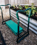 2-In-1 Garden Kneeler And Seat With Cushioned Pad, Foldable Stool For Weeding And Planting near raised garden bed