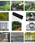 Heavy Duty Black Vinyl Coated 16 Gauge Hardware Cloth With One Inch Mesh Opening Forty Eight Inches Wide By One Hundred Feet Long used in chicken coops.