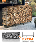 Heavy Duty 6ft Firewood Rack for Indoor and Outdoor Use Black Metal Log Holder Organizer Fireplace Wood Pile Storage Stack