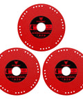 Three red Diamond Cut Off Wheel 4-1/2 Inch For Metal - Multi Purpose Grinding And Cutting Disc For Angle Grinder, 7/8 Inch Arbor, Heavy Duty