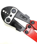 Close-up of 18 Inch Swaging Tool For Securing Ferrules And Stops On One Sixteenth Inch Three Thirty Second Inch One Eighth Inch And Three Sixteenth Inch Wire Rope And Cable Crimper With Steel Handle