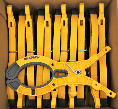 Heavy Duty Rubber Blanket Clamp Pin Pack Of 12 With Yellow Nylon Elastomeric Tips Fiberglass Body Rugged Spring Clip