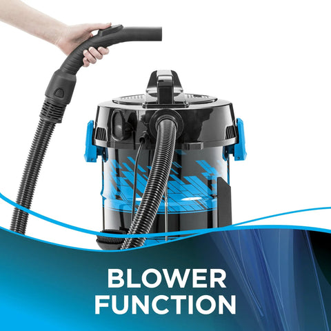 Power Clean Wet Dry Garage Vacuum Cleaner with 11 Amp Motor and 6 Gallon Capacity showing blower function feature.
