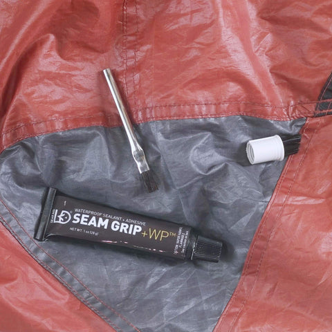 Seam Grip WP Waterproof Sealant And Adhesive For Jackets Tents Tarps Rain Gear And Outdoor Fabric with brush and white cap