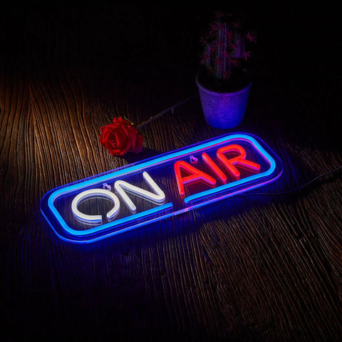 On Air Neon Sign LED Night Light USB Powered Wall Decor For Home Bar Club Pub Garage Party Vibe Dope Neon Lamp In Blue White Red Colors 40x15 Cm 16x6 Inch