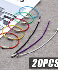 20 Pieces Stainless Steel Wire Keychains With Rubber Covered Cable Rings 1.5mm Thick 5.9 Inch Length For Luggage Tag Loops