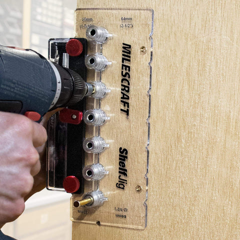 Shelf Pin Jig For Cabinets Create One Quarter Inch And Five Millimeter Shelf Holes With 32 Millimeter Spacing Detachable Fence