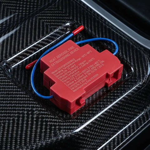 Red heat aerosol fire extinguishing device on a textured surface, used with Auto Aerosol Fire Extinguishers With Dual Nozzles For Slick Hands Off Flame Control And Bulletproof Emergency Cover That Truly Is A No Sweat Go To Gear Setup For Your Car Rv Or Office.