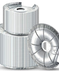 60 Pcs Disposable Aluminum Stove Burner Covers And Drip Pan Liners, Round 6.25 Inch And 8 Inch, stacked and displayed