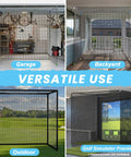 Golf Practice Hitting Net For Backyard Driving Range And Garage Batting Cage, 10 x 10 x 10 Ft, Heavy Duty 5 Layer Polyester Mesh