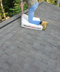 Heavy Duty Roofing Cushion With Killer Traction And Heat Blocking Kneeler Mat For Hardworking Roofer Crew in use on shingles.