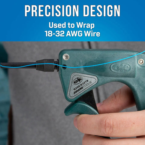 Person using Lexan Wire Wrapping Tool G200 R3278 For 18 AWG 1.00 Mm Up To 32 AWG 0.20 Mm, demonstrating precision design.