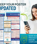Ohio Labor Law Poster 2026 Laminated Waterproof 26 X 39.5 Inch State And Federal Workplace Notices With OSHA FMLA EEOC And Minimum Wage Updates For No Fuss Boss Level Compliance In Offices Shops And Factories, quick scan graphic