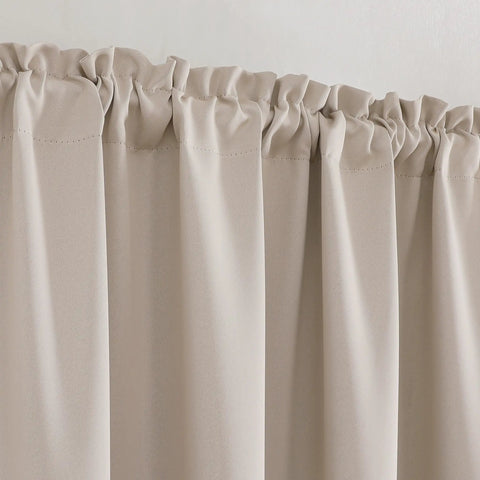 Fire Retardant Curtain For Classroom Rod Pocket Top Inherently Flame Retardant NFPA701 Tested Light Beige 52 By 84 Inch