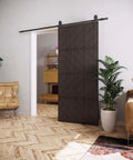 36 By 84 Inch Sliding Barn Door MDF With Waterproof Surface DIY Assembly Ready Pre Drilled Slab With Installation Hardware Kit Black Finish