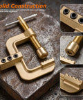 Heavy Duty C Style Welding Ground Clamp Beast, 400A Power Grip For TIG MIG Stick Welders, solid brass construction close-up.