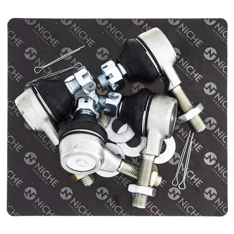 Tie Rod End Kit For Yamaha ATVs And UTVs, Heavy Duty Bolt On, Direct Fit With Arctic Cat 3405-008 3405-007, Suzuki 51270-21G00 51260-21G00, Kawasaki 39112-S010 39112-S009, And Yamaha 1UY-23841-01-00 1UY-23845-01-00, M10x1.25