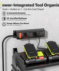 Power Tool Organizer Wall Mount With Charging Station, 3 Layer Heavy Duty Metal Tool Storage Rack Holds 420lbs, 4 outlets