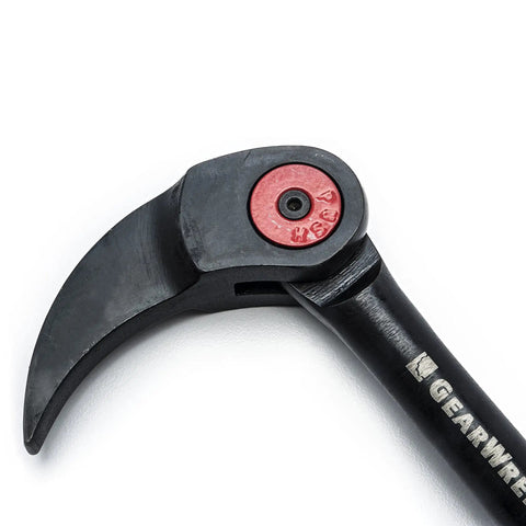 Close-up of 10 inch pry bar from Three Piece Indexing Pry Bar Set 8 Inch, 10 Inch, And 16 Inch For Pros, Heavy Duty Pry Bars