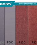 Ultimate Sandpaper Kit For Woodworking 60 Pc Assortment With 80 120 400 600 Grit Sheets showing various grit textures