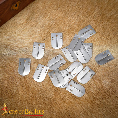 20 Piece Small Birka Lamellar Plates Gear Kit For Medieval Armor Made From Polished 20 Gauge Mild Steel With Pre Drilled Holes