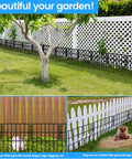Front view of 22 Pack No Dig Animal Barrier Fence Panels 16 Inch High With 1.5 Inch Gap installed in a garden