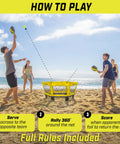Group playing Pickle 360 Outdoor Paddle Ball Game Set For Lawn Beach And Backyard No Court Needed 2 On 2 Family Friendly Fun
