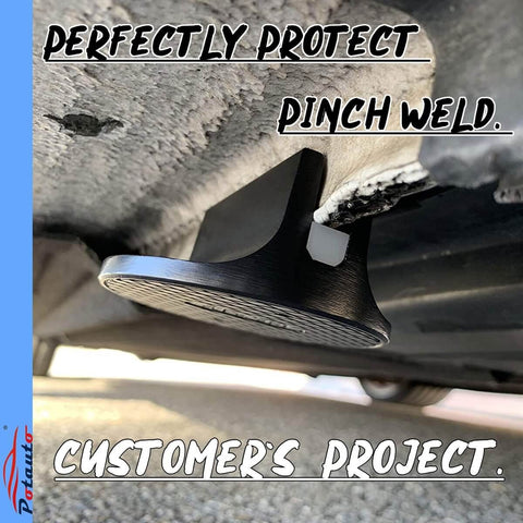 Universal Aluminum Grooved Magnetic Jack Pad For Pinch Welds 0.39 Inch Slot Frame Rail Adapter under vehicle