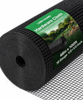 48 Inch By 100 Foot Black Vinyl Coated Hardware Cloth with One Half Inch Mesh, 19 Gauge Welded Wire Fence for Poultry Netting