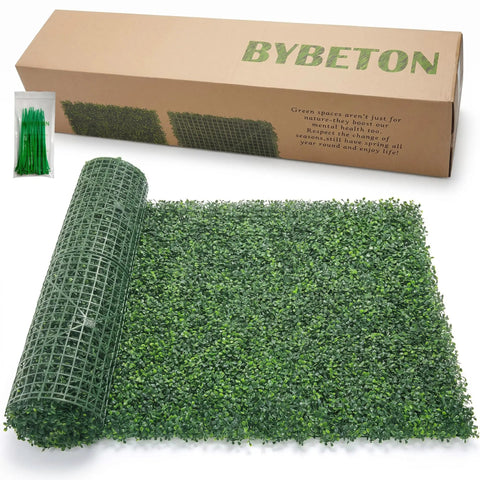 Grass Wall Panels For Balcony And Patio 40 By 120 Inch Artificial Ivy Privacy Fence Screen in packaging, rolled view
